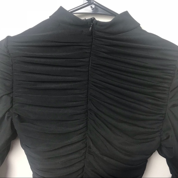 Black Long-sleeve Mini Dress - Picture 3 of 4